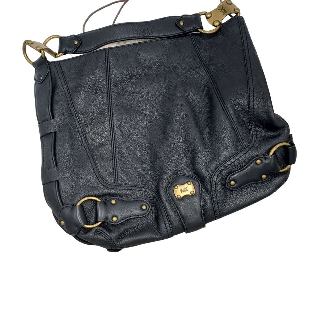 Authentic Michael Kors Women's Black Leather Shoulder Bag Purse Designer Handbag - Picture 5 of 16